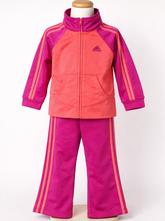 adidas Other - Adidas 3T Girls 2-Piece Tracksuit Set Excellent Condition Pink and Orange